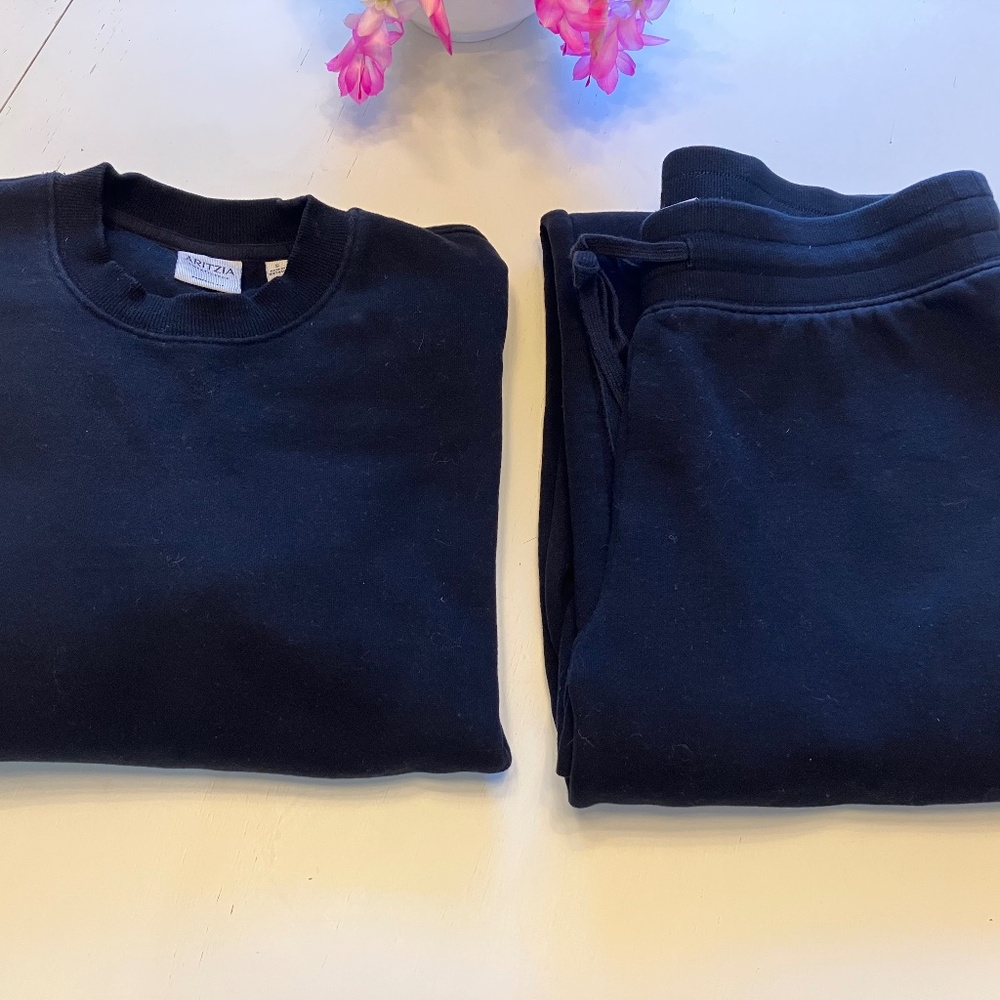 Aritzia Cozy Sweatfleece Perfect Fit Sweatshirt and Banded Sweatpants